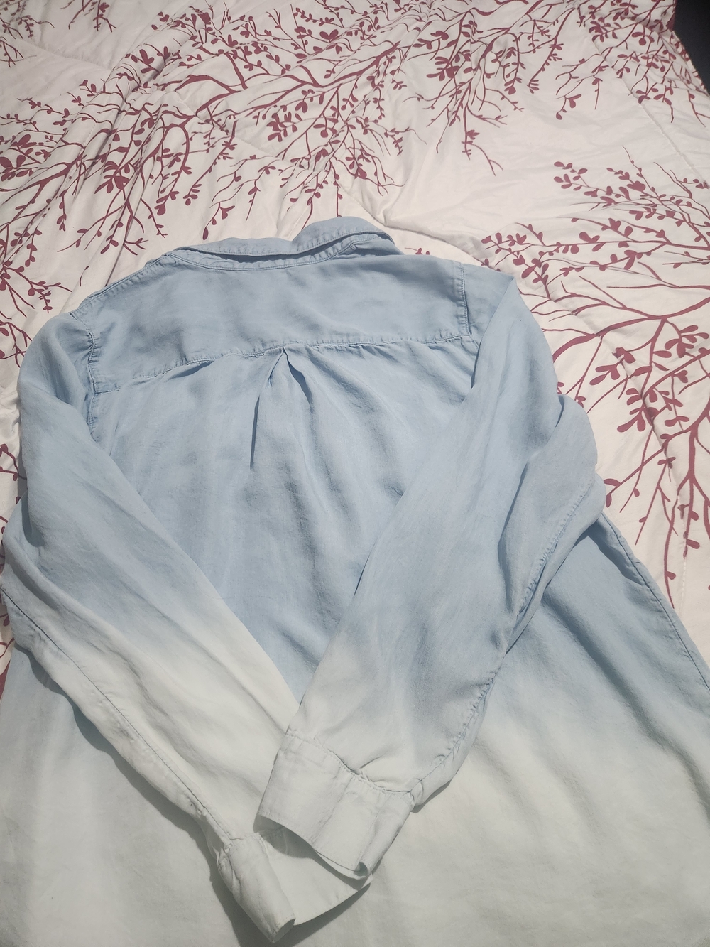 J. Jill Light Blue to White Ombre Button-Down Shirt - Picture 4 of 11